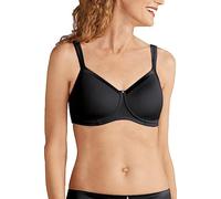 Amoena Women's Lara Satin Pocketed Seamless Wire Free Tshirt Bra, Black, 38A