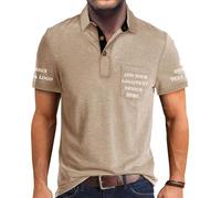 AMOFACIO Camisas polo personalizadas para hombre, manga corta/larga, camisa de golf personalizada, diseña tu propia camiseta personalizada con bolsillo, Albaricoque, XX-Large