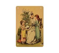 AMOGHASIDDHI Letrero de metal rural con texto en inglés "Mother and Two Daughter", póster de metal vintage de aluminio de 20,3 x 30,5 cm, para decoración de pared, decoración retro para el hogar, bar