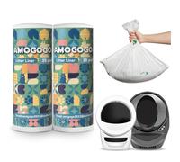 AMOGOGOPET 50 bolsas de basura compatibles con Litter Robot 4 y 3, bolsas de basura de repuesto a prueba de fugas, bolsas de basura resistentes para gatos