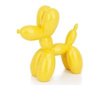 AMOIENSIS Balloon Dog Statue Decor, 4 Inch Vibrant Yellow Balloon Dog Animal Sculpture, Small Nick Nacks for Shelf Decor, Small Eclectic Decor Desktop, Shine Balloon Dog