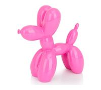 AMOIENSIS Estatua de Perro con Globo, Escultura de Animal de Perro de Globo Rosa Intenso Vibrante de 4 Pulgadas, pequeños Nick nacks para decoración de estantes