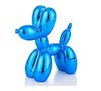 AMOIENSIS - Estatuilla Decorativa de Perro con Efecto de Globos, Azul, electrochapada, Brillante, pequeña, 10,16 cm, adornito ecléctico y Vibrante para estantería o Mesa
