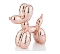 AMOIENSIS - Estatuilla Decorativa de Perro con Efecto de Globos, Oro Rosa, electrochapada, 10,16 cm, pequeña, Adorno e tico para estantería y Mesa