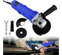 Amoladora angular 900W, disco de 115mm-ø, protector de disco, 12000 rpm de velocidad, Con protección antiarranque, carcasa protectora y empuñadura lateral multiposición para cortar, amolar y pulir.