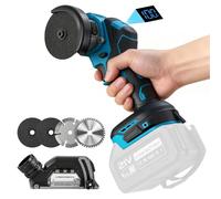 Amoladora Angular a batería 3 Pulgadas para Makita 18V (sin Batería) | 16800 rpm, Mini Amoladora sin Escobillas, Pantalla Digital, 2 Discos de Lijado, 2 de Corte, Protector, Guantes