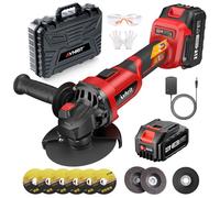 Amoladora angular con batería, 125 mm, 9500 rpm, sin escobillas, amoladora angular con 1 batería de 4000 mAh, lijadora de batería de 21 V con discos de corte, lijadora de compartimentos para separar y
