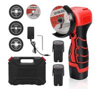 Amoladora angular con batería, 16,8 V, con 2 pilas de 2000 mAh, 76 mm, 28000 rpm, mini batería Flex con 3 discos de corte, Herramienta para cortar, pulir y afilar