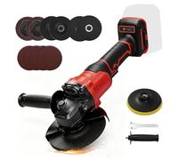 Amoladora angular con batería de 125 mm de diámetro de disco, compatible con batería Dewalt de 18 V/20 V, lijadora sin escobillas de 7000 rpm para cortar, lijar y pulir (solo herramientas) (rojo)
