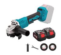 Amoladora angular con batería para Makita 18 V, 125 mm, motor sin escobillas, batería Flex con 2 baterías y cargador, 2 discos de corte, 1300 rpm, para cortar, eliminación de óxido (A)
