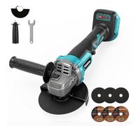 Amoladora angular con batería para Makita 18V, sin escobillas 1200W, 125mm de batería Flex con 3 velocidades con 2 discos abrasivos, 2 discos de corte para cortar, lijar y pulir (sin batería)