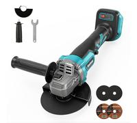 Amoladora angular con batería para Makita de 18 V, sin escobillas, 1200 W, batería Flex de 125 mm, con 3 velocidades, con 2 discos abrasivos, 2 discos de corte para cortar, lijar y pulir (sin batería)