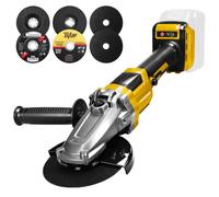 Amoladora angular de cabeza plana con batería para Dewalt 20 V | Diseño de cabeza plana, 3 velocidades 10000 rpm, reinicio, arranque suave, parada de caída, sobrecarga (sin batería)