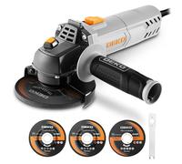 Amoladora Angular, DEKOPRO 115mm 750W Amoladora Angular Eléctrica con cable,12.000 RPM, para cortar, amolar, pulir y lijar, con 2 Discos de Amolar y 1 Disco de Cortar