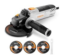 Amoladora Angular: DEKOPRO 125mm 900W amoladora angular eléctrica con cable,Velocidad 12.000 RPM,para cortar, pulir y amolar, Incluye 2 Discos Para Moler Y 1 Disco Para Cortar En Rodajas, mango corto