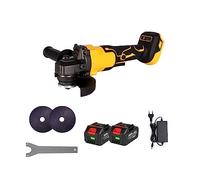 Amoladora angular eléctrica sin escobillas de 125MM y 18V, amoladora de batería, lijadora de batería recargable, herramientas eléctricas,Bajo nivel de ruido(2 Battery Set)