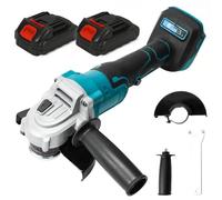 Amoladora angular inalámbrica, amoladora angular de 125 mm, 12000 RPM Amoladora inalámbrica, con 2 baterías, para cortar y pulir baldosas cerámicas, madera, piedra y acero