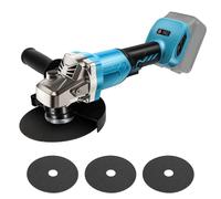 Amoladora angular inalámbrica compatible con batería Makita de 18 V, amoladora angular sin escobillas de 125 mm con 3 ruedas de molienda y mango auxiliar para cortar, moler, pulir (sin batería)