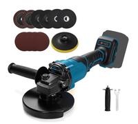 Amoladora angular inalámbrica compatible con Makita 18 V, amoladora inalámbrica profesional sin escobillas, 125 mm, 8.500 RPM, 3 velocidades, para corte y rectificado preciso de metales (batería no