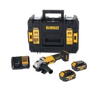 Amoladora angular inalámbrica Dewalt con motor sin escobillas XR de 18 V, 125 mm, 2 baterías de 4 Ah DCG407M2T