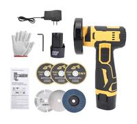Amoladora Angular Inalámbrica,VISLONE Cortadora Inalámbrica de 21 V con 2 bBterías Recargables, Mini Cortadora de Azulejos Multifuncional con 6 Discos Para Ladrillo, Madera, Acero y Piedra.
