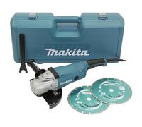 Amoladora angular Makita, (en el caso incluye 2 discos de diamante de 230 mm), GA9020RFK3
