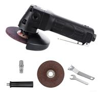 Amoladora angular neumática de 4 pulgadas, lijadora de aire resistente para eliminación de óxido, pulido de trabajo de acero, cuerpo de aleación de 11000 rpm, entrada de 1/4 pulgadas (negro)