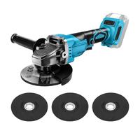 Amoladora angular sin cable compatible con Makita 18V batería, 900W 100/125mm Amoladora angular sin escobillas con 3 discos de amolar y mango adicional, para cortar, amolar (sin batería) (125mm)