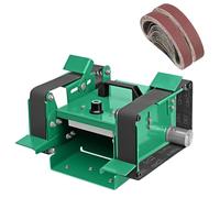 Amoladora de banco de doble cabezal, lijadora de banda eléctrica de 1950 W con 20 bandas de lija, velocidad ajustable de 800 a 12000 rpm, pulido multiángulo, herramienta de pulido y esmerilado