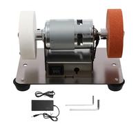 Amoladora de banco eléctrica, lijadora de banco pequeña con 2 muelas abrasivas, lijadora de banda eléctrica con 7 velocidades ajustables, amoladora de mesa para carpintería, manualidades y bricolaje