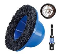 Amoladora de cubo de rueda para coche, limpiador de cubo de rueda, lijadora de cabeza esférica con varilla adaptador de destornillador de 1/2", diámetro interior de 90 mm, diámetro exterior de 150 mm