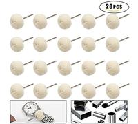 Amoladora de piedras preciosas, Juego de ruedas de pulido montado algodón suave fino 3/32 vástago ruidos de vástago herramientas rotativas accesorios Paquete de 20 piezas Para gemas DIY(Shank 2.35mm)
