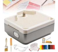 Amoladora De Vidrio 4200r/Min MáQuina De Pulir Vidrieras,Molino De Vidrio Coloreado PortáTil Con Broca Diamante,Esponja,Lima Diamante,Gafas Protectoras,Cepillo,Guantes Y Vidrio 7 Colores ,SingleLayer