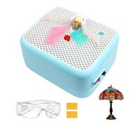 Amoladora De Vidrio Profesional - 60 W, Banco De Trabajo De 22 X 27 Cm, Cabezal De Pulido Ajustable, Doble Impermeabilidad, Con Broca De 3/4" Y Gafas De Seguridad. ,Blue