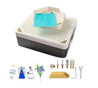 Amoladora de Vitral de Doble Capa, Kit de Inicio con Broca de Diamante de 4 Tamaños, Protector contra Salpicaduras, Suministro Automático de Agua, Mini Mesa de Amolado de Agua