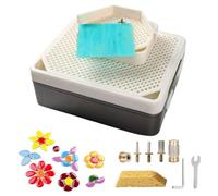 Amoladora de Vitral de Doble Capa, Pulidora Portátil con 4 Brocas, Protección contra Salpicaduras, Función de Taladro, Mini Mesa Eléctrica de Pulido de Agua para Cerámica y Jade