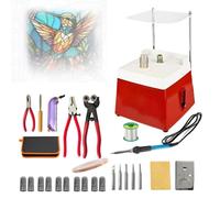 Amoladora De Vitrales PortáTil De 65W, Miniherramienta De Pulido De 4200 Rpm con Brocas De 5/8" Y 1" Y Deflector Contra Salpicaduras, Herramienta para Pulir CeráMica De Vidrio(Red)