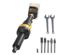 Amoladora eléctrica inalámbrica compatible con batería Dewalt 20V, amoladora recta eléctrica sin escobillas con 5 puntas de pulido de varilla de 6 mm para eliminar óxido, molienda, pulido