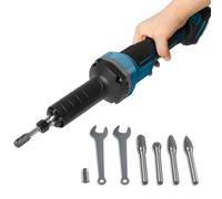 Amoladora inalámbrica sin escobillas compatible con batería Dewalt-18V, amoladora eléctrica recta con portabrocas de 6 mm y 5 rebabas de carburo, 4 velocidades ajustables para pulido de molienda (para