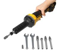 Amoladora inalámbrica sin escobillas compatible con batería Dewalt-18V, amoladora eléctrica recta con portabrocas de 6 mm y 5 rebabas de carburo, 4 velocidades ajustables para pulir (para Dewalt, sin