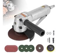 Amoladora Neumática,Amoladora de Ángulo de Aire Comprimido,Molinillo de Ángulo de Aire,18pcs,11000rpm con Papel de lija de alambre de 5 pulgadas,discos de lija para pegar para Esmerilado,Pulido