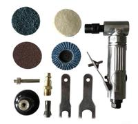 Amoladora neumática de ángulo de 90 grados 20000 RPM, kit de herramientas de pulido de entrada de aire de 1/4 pulgadas con discos de lijado y pinzas