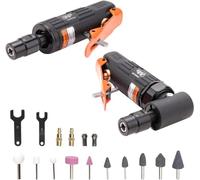 Amoladora neumática WorkPad 2PCS, juego de amoladoras neumáticas rectas/angulares con pinzas de 1/4 y 1/8 de pulgada para mecánicos de coches, decoradores y entusiastas del bricolaje.