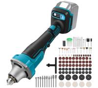Amoladora recta inalámbrica compatible con batería Makita de 18 V, 4 velocidades 26000 rpm, amoladora eléctrica sin escobillas con 109 piezas de accesorios para moler, tallar y pulir (sin batería)