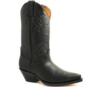 Amoladoras de Cuero de Búfalo Negro para Hombres en Botas de Vaquero Occidentales 44
