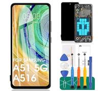 AMOLED Pantalla de repuesto para Samsung Galaxy A51 5G A516A A516B A516F OLED LCD Pantalla táctil digitalizador con montaje de marco (negro)