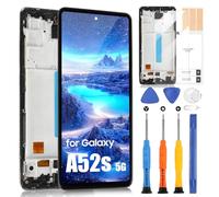 AMOLED para Samsung Galaxy A52s 5G LCD Pantalla, Pantalla para Galaxy A52s 5G A528B SM-A528B/DS 6,5 Pulgadas LCD Display digitazer Assembly con Kit de reparación, Negro con Marco
