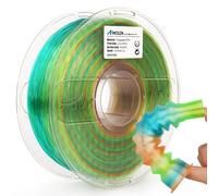AMOLEN - Filamento de TPU de alta velocidad de 1,75 mm, filamento flexible de TPU para impresora 3D, precisión dimensional, transparente arco iris, azul, verde, naranja, 1 kg/2,5 libras