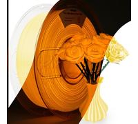 AMOLEN Filamento multicolor que brilla en la oscuridad, filamento de seda que brilla diariamente, amarillo seda, mejor con lámparas UV, filamento PLA de 1.75 mm, precisión dimensional +/- 0.02 mm, 1