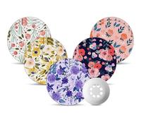 Amolyfe - Libre 3 cubiertas de sensor (paquete de 10) - A prueba de golpes con tapa dura, impermeable, transpirable, adhesivo médico, protección CGM de 14 días (P.Flower)